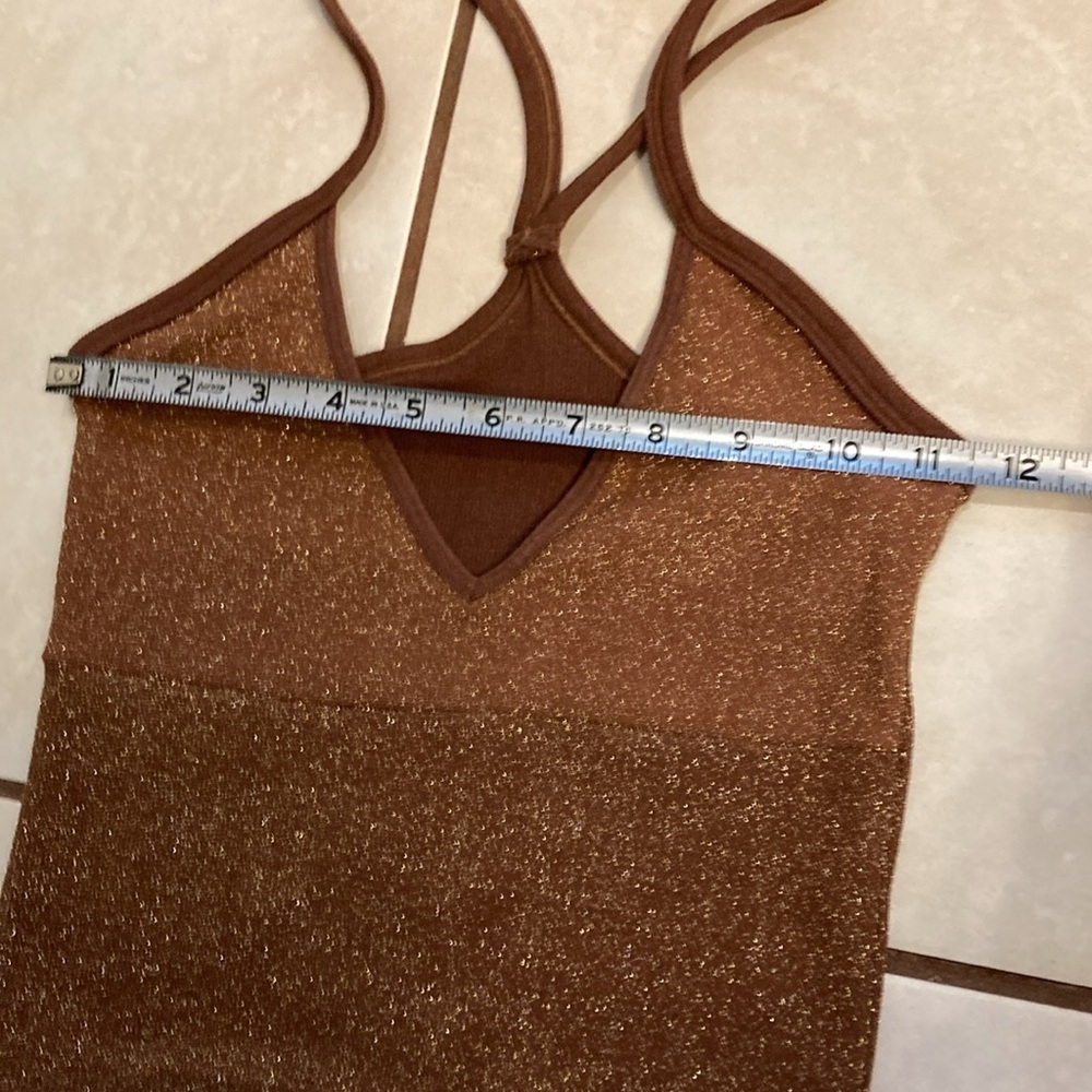 Anthropologie Brown Sparkly Crop Tank - Picture 7 of 9